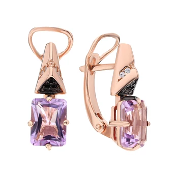 Silver earrings with amethyst and cubic zirconia sunlight
Silver earrings with amethyst and cubic zirconia sunlight