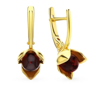 Silver earrings with amber sunlight sample 925
Silver earrings with amber sunlight sample 925