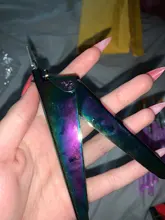 De acero inoxidable de Gel UV uñas falsas consejos Trimmer clíper cortadora de borde de Arte de uñas de manicura U de arco iris de plata de oro herramientas