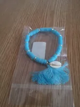 Tobillera Bohemian con borlas Multicolor para mujer, joyería con cuentas acrílicas, cadena elástica para tobillo, cadena para pierna