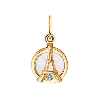 Sokolov gold pendant with diamond and mother of pearl, fashion jewelry, 585, women's male, pendants for neck women
Sokolov gold pendant with diamond and mother of pearl, fashion jewelry, 585, women's male, pendants for neck women