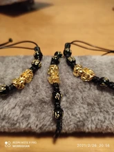 Feng Shui negro obsidiana pulsera trenzada pulsera Pixiu suerte hecho a mano riqueza amuleto trenzado Unisex regalo Decoración