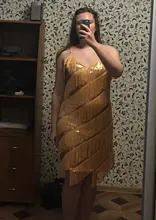 Vestido Vintage del gran Gatsby para mujer, vestido de lentejuelas de fiesta Vintage de los años 1920, camisola Sexy con cuello en V, vestido de flecos dorados, trajes de Flapper