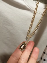 17KM-gargantilla Punk de cadena de oro grueso multicapa para mujer, collar con colgante redondo Irregular a la moda, joyería de tendencia 2021