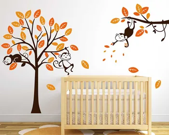 Nursery Wall Decal, Jungle Monkey Wall Decals, Hanging Monkeys on the tree, Birds, Nursery Children's Bedroom Vinyl Wall Art
Nursery Wall Decal, Jungle Monkey Wall Decals, Hanging Monkeys on the tree, Birds, Nursery Children's Bedroom Vinyl Wall Art
