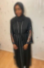 Bangladesh Dubai Abaya Hijab noche árabe vestido el Islam Djellaba ropa Turquía Abaya musulmán vestido negro mujer vestido con diamantes 2021