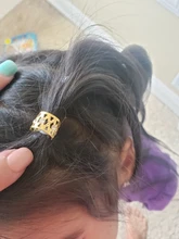 50 unids/lote de diamantes de imitación de oro pelo temor trenzas Dreadlock perlas ajustable trenza esposas Clip en forma de corazón de la extensión del pelo de joyería