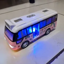 Autobús escolar con sonido ligero para niños, modelo de autobús, juguete para niños, vehículos de juguete, regalo
