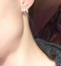 Canner-pendientes de aro de Plata de Ley 925 para mujer, aretes lujosos de Serpiente resplandeciente, joyería fina, W4