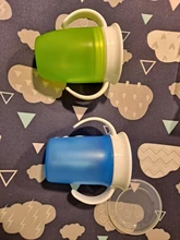Taza de beber de aprendizaje para bebé, con tapa abatible de doble manija, a prueba de fugas, sin BPA, 360 grados