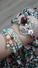 3-4 unids/set moda multicapa cuentas de piedra de cristal encantos borla Pulseras y brazaletes Pulseras Mujer pulsera Boho para Mujer regalo