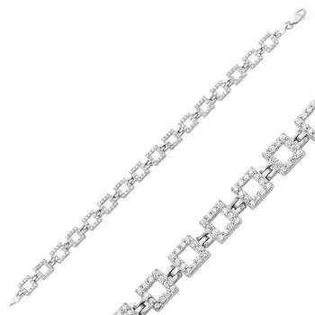 Merve Silver Square Cubic Zirconia Women Bracelet 
Merve Silver Square Cubic Zirconia Women Bracelet