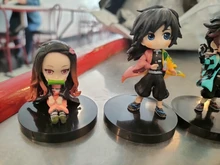 6 unids/set Anime demonio asesino Kimetsu No Yaiba figura Q Posket Kamado Tanjirou Kamado Nezuko Agatsuma juguetes 6cm