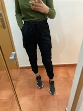 Pantalones Cargo sólidos para mujer, pantalón informal con cordón y cintura alta, chándal de Fitness, pantalón de Hip Hop, otoño 2020