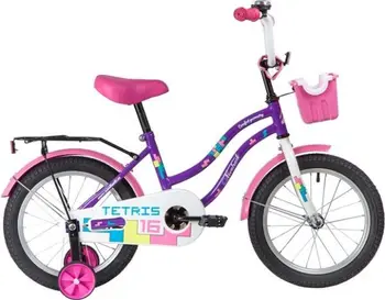 Bicycle 16 "Tetris, purple, foot brake, wings color, black trunk, front basket novatrack supplier. vl20
Bicycle 16 "Tetris, purple, foot brake, wings color, black trunk, front basket novatrack supplier. vl20