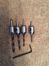 HCS-Juego de brocas avellanadas de 5 flauta, conjunto para carpintería, conjunto para taladro de banco tornillo de escariador Woo, herramienta de 3-6mm