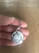 LLavero de regalo familiar personalizado, grabado de fotos, nombre, fecha de nacimiento, cadena de llave personalizada para recién nacidos y bebés