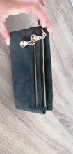 Cartera de cuero mate con doble cremallera para mujer, bolso de mano de día, cartera