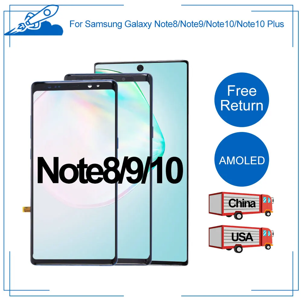 100% OEM AMOLED дисплей для SAMSUNG Note8 9 ЖК сенсорный экран дигитайзер в сборе Galaxy Note10 Plus Pro