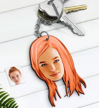 Personalized Women 'S Face Caricature Of Wood Anahtarlık-3 
Personalized Women 'S Face Caricature Of Wood Anahtarlık-3