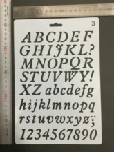 Plantillas de dibujo de números y letras surtidos, conjunto de plantillas para manualidades, diario, álbum de fotos, recortes, proyectos de arte, 4 Uds. Estilos surtidos