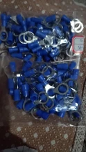10-100 unids/set RV2 terminales aisladas de anillo azul Cable Conectores eléctricos de crimpado 16-14 AWG Kit M3/M4/M5/M6/M8
