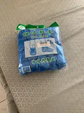 Cubiertas desechables de plástico azul para zapatos, limpiador de zapatos para exteriores, día lluvioso, limpieza, 100 Uds.