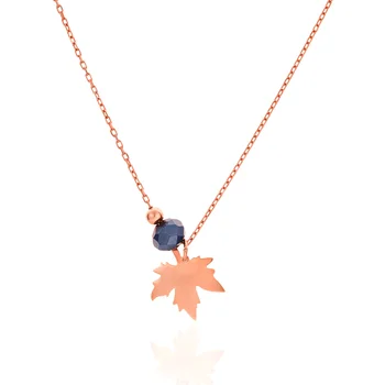 Oak Leaf Pendant Necklace Jewelry 925 Sterling Silver 45cm Chain Gray Crystal Stone
Oak Leaf Pendant Necklace Jewelry 925 Sterling Silver 45cm Chain Gray Crystal Stone