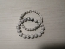 6mm/8mm/10mm howlita Natural blanca pulsera de cuentas de piedra con una cuerda elástica pulsera de las mujeres de los hombres pulsera de encanto de moda