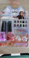 Disney-Conjuntos de adhesivos para uñas lavables para niñas, conjuntos de adhesivos para uñas, juguetes para juego de imitación, maquillaje, juguete para regalo