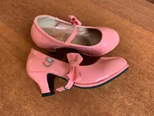 Zapatos Infantiles para niñas, calzado con lazo de cuero para fiesta de Baile de Princesa, brillantes, Color rojo sólido, tacón alto, de cuero de moda, oferta de otoño