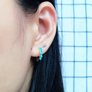 Cholcus Jewellry 925 Sterling Silver Earrings For Women Jewelry Turquoise Hoop earring for girls making supplies E117
Cholcus Jewellry 925 Sterling Silver Earrings For Women Jewelry Turquoise Hoop earring for girls making supplies E117