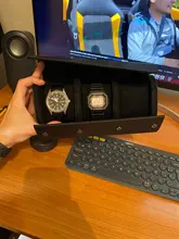 Estuche De Viaje de reloj y rodillo con 3 ranuras, caja de almacenamiento de reloj con pantalla de cuero Vintage portátil elegante con deslizamiento