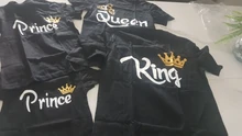Ropa a juego para madre, padre, hija, hijo, Chico, camiseta, rey de la familia, Reina, ropa estampada, Top para mamá y yo