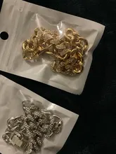 Tobillera de cadena de Metal gruesa para hombre y mujer, pulsera con diamantes de imitación, Color dorado y plateado, para pie cubano, joyería Punk Hip Hop Rock