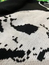 Rapcopter-suéteres Y2K para mujer, suéteres de calaveras con cuello de pico, Tops tejidos informales holgados, ropa de calle, Tops Retro, azul, otoño 2020