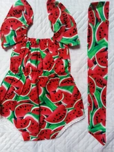 Nueva Infant Toddler bebé recién nacido Niñas sandía impreso sin mangas bodysuit sunsuit jumpsuit ropa casual