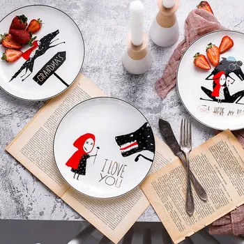 little red hat dinner Plate CeramicDish Steak Salad Tray Dessert & Bread Plate Home Decor tableware fruit cake pastry cartoon
little red hat dinner Plate CeramicDish Steak Salad Tray Dessert & Bread Plate Home Decor tableware fruit cake pastry cartoon