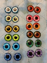 24 unids/lote 14mm Blyth muñeca ojos de Chips de vidrio delgado pupila ojo DIY accesorios BT109