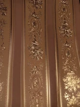 Foil Wallpaper Roll Papel-De-Parede Beibehang Floral Waterproof Luxury Gold Strip