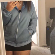 Sudadera con cremallera para mujer, estilo coreano, Top Vintage liso de manga larga, de gran tamaño Sudadera con capucha, chaqueta, abrigos grandes informales