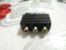 Audio-Video-Adapter Scart Female PS4 Input for 3RCA VCR TV Wii Dvd Phono AV High-Quality