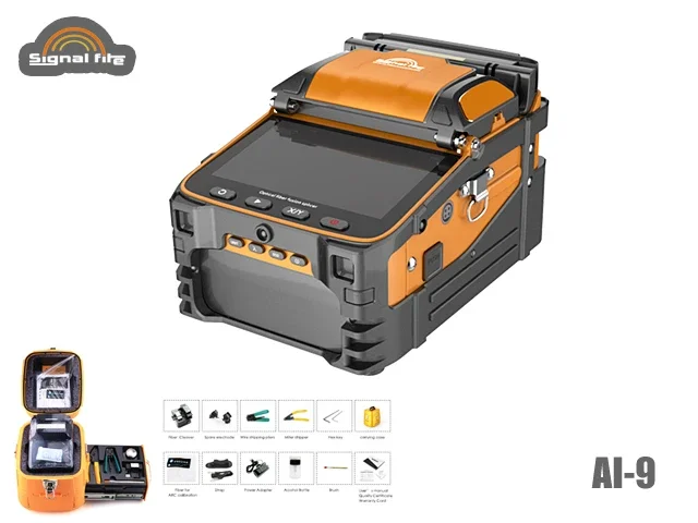 AI-9 Multi-language Intelligent FTTH Six Motors Arc Signal Fire Ai-9 Fiber Optic Fusion Splicer with OPM VFL GIFT VFL
AI-9 Multi-language Intelligent FTTH Six Motors Arc Signal Fire Ai-9 Fiber Optic Fusion Splicer with OPM VFL GIFT VFL