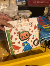 Cocomelon-Bandera de cumpleaños para niños, decoración de fiesta, accesorios de fotografía