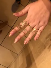 Tocona 10 unids/set flores rosa anillo de oro conjuntos para los hombres y las mujeres encanto estrella hueco geométrico serpiente joyería Bohemia regalo 15840