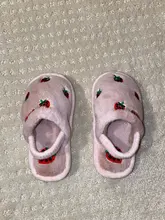 Zapatillas de abrigo de piel polar para niños y niñas, calzado informal antideslizante para interiores, con dibujo de fruta, otoño e invierno, 2020