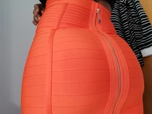 Bandage Skirt Orange Bodycon Sexy Black Blue Womens High-Quality Club Party Rayon Pencil