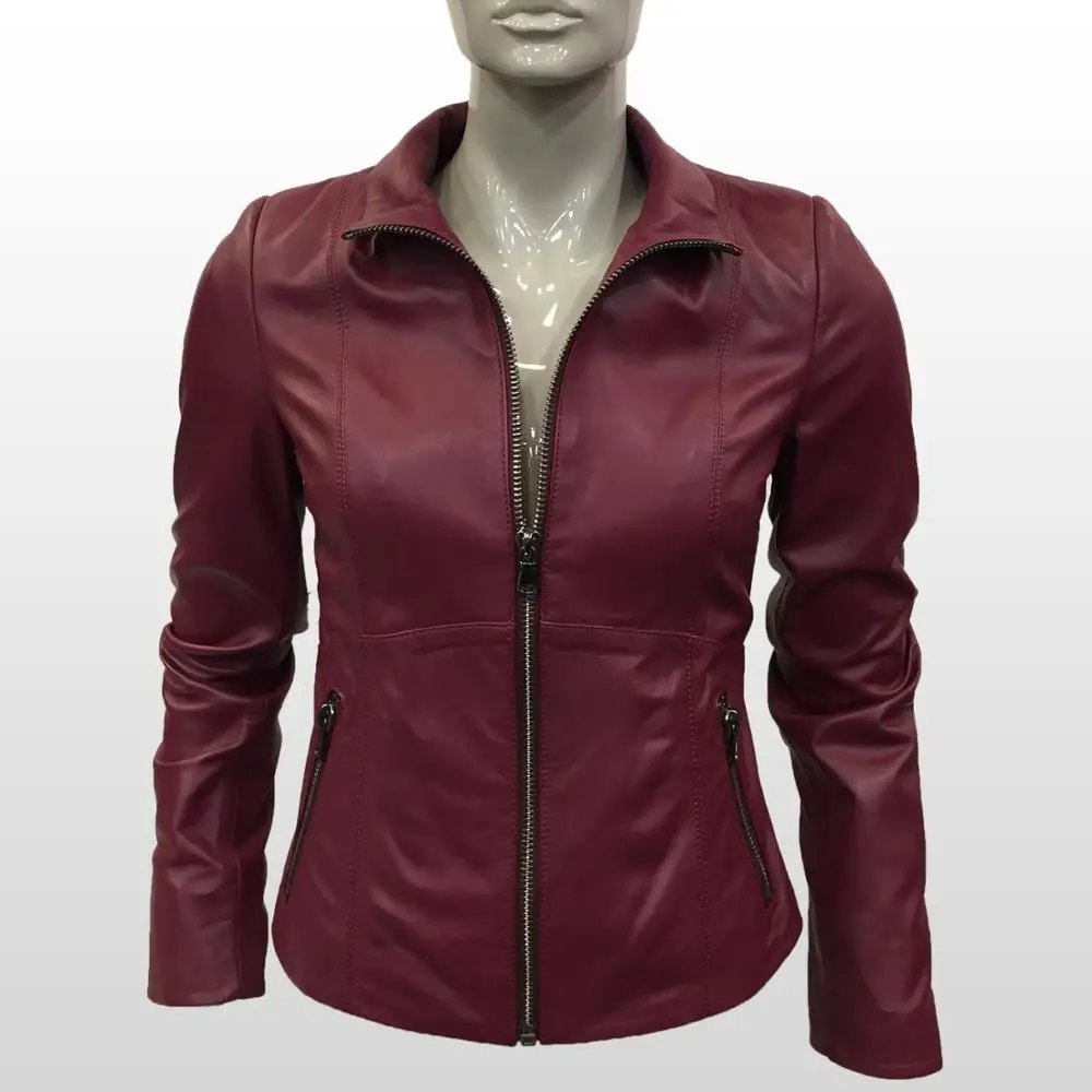 Women Genuine Leather Wine Jacket Real Sheepskin Coat Motorcycle Biker Slim Short Casual Coat New Fashion Outerwear
Women Genuine Leather Wine Jacket Real Sheepskin Coat Motorcycle Biker Slim Short Casual Coat New Fashion Outerwear