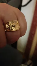 Huitan-Anillo de lujo con letra de Color oro K para hombre, diseño de trofeo, Circonia cúbica brillante, boda, marido, fiesta, regalo de cumpleaños, joyería