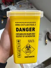 Contenedor de suministros de tatuaje de 1L, caja de basura de puntas de jeringa médica desechable, accesorios de tatuaje, cubos de colección, cubos